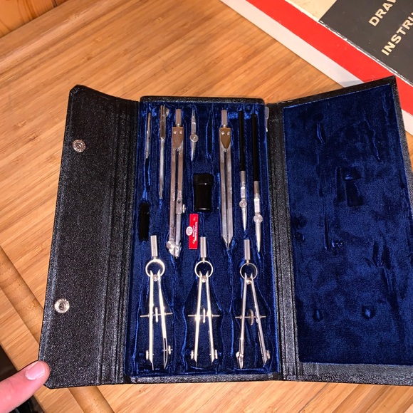 Vintage POST Design Master 1146 C *Germany* Drawing Drafting Set w/ Case & Box - Picture 3 of 8
